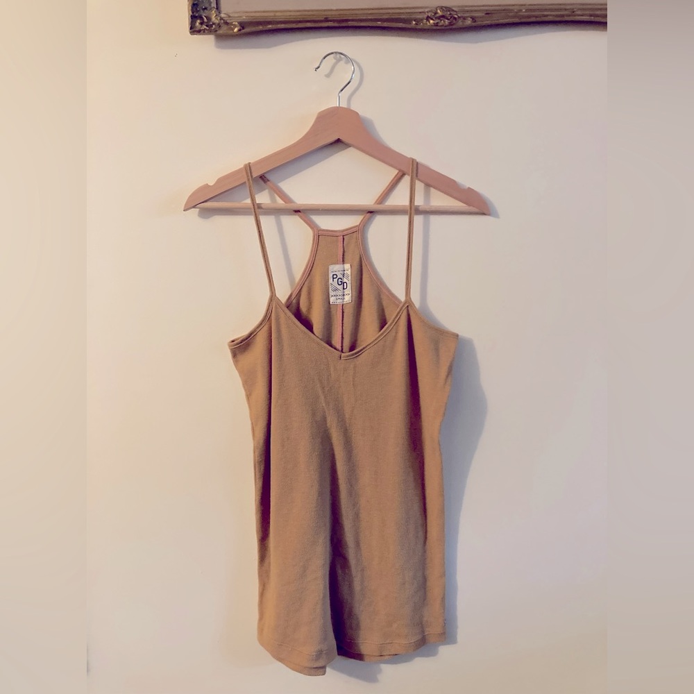 PGD by Plenty Women’s Tan Ribbed Tank Top Size Small